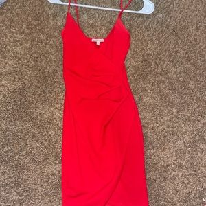 Tight red mini dress